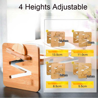 Miska dla psa podwyższone wysokości regulowane bambusowe naczynia spożywcze i wodne drewniany stojak szczeniak zwierze domowe kot pielęgnacja skóry szyi podnieś stojak miska 3